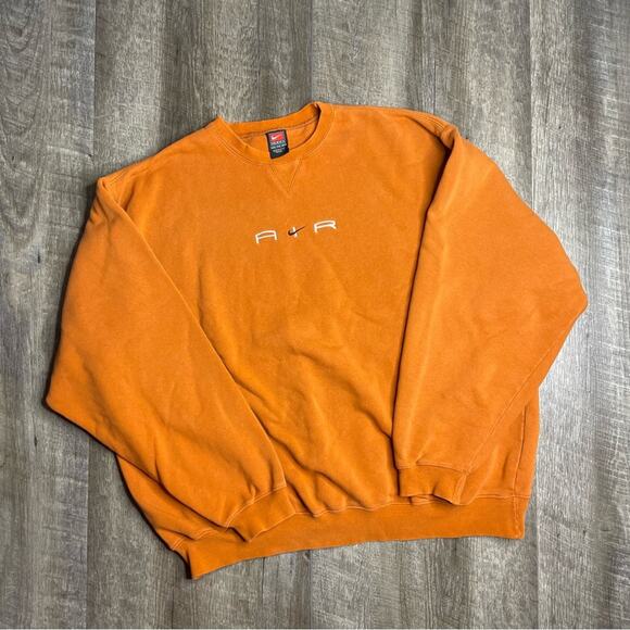 Nike Air Center Swoosh Orange Crewneck Sweatshirt 2000s Size XXL - Picture 2 of 8